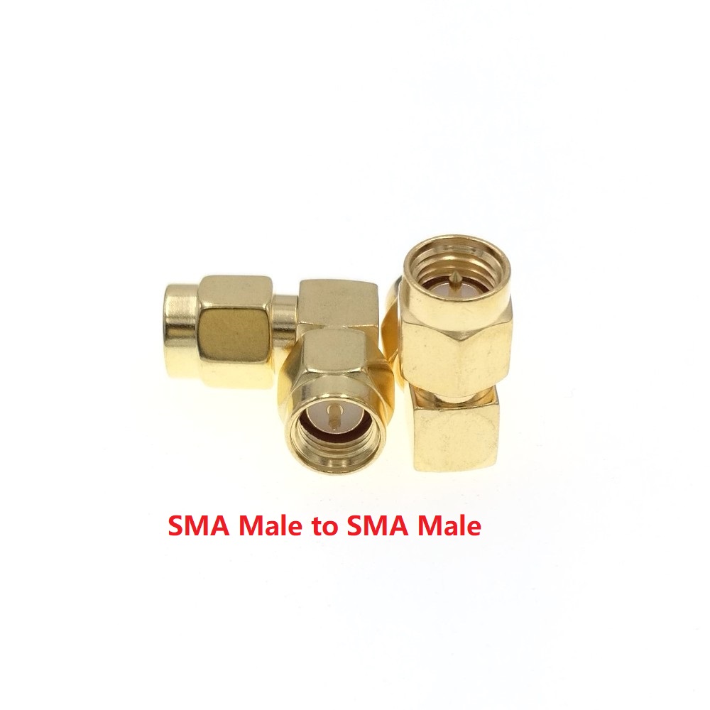 SMA Male Female RF Coaxial Adapter Connector Straight Right Angle T Type Splitter Goldplated: Blue