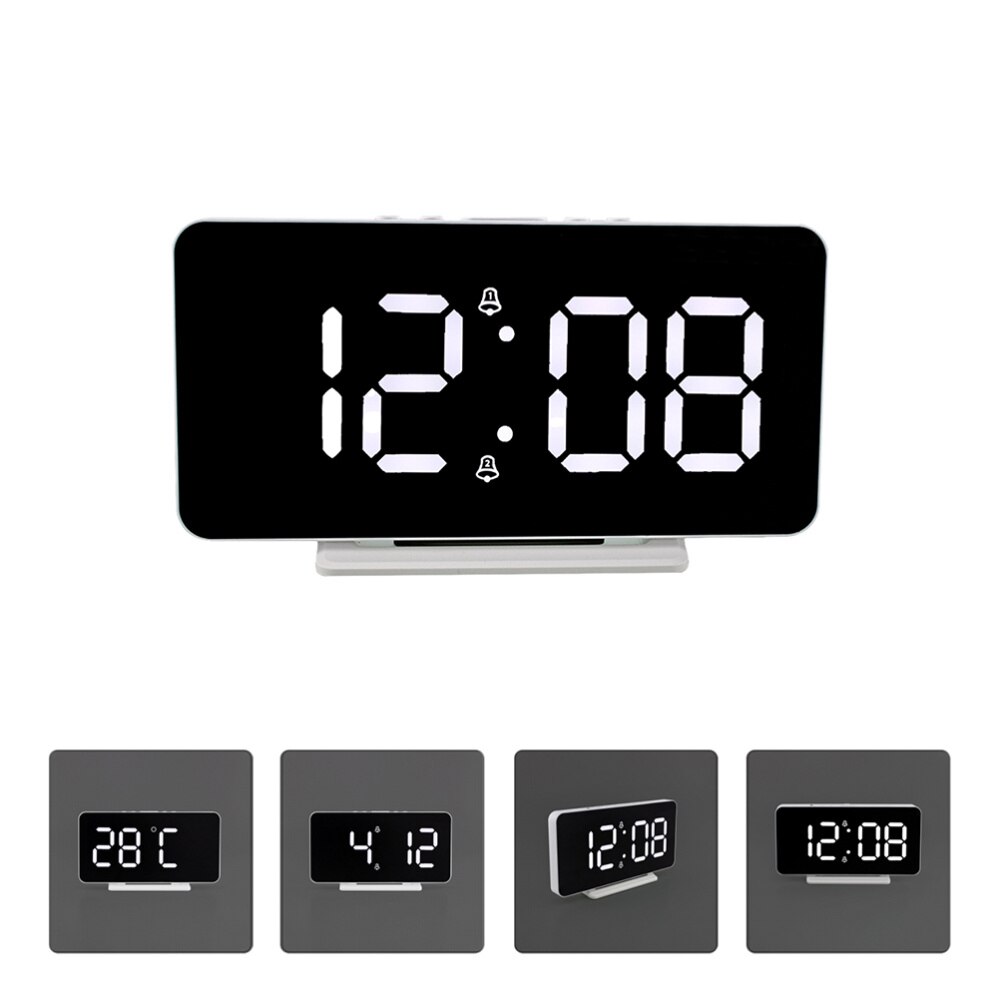 Multifunctional LED Display Digital Alarm Clock Modern Temperature Clock