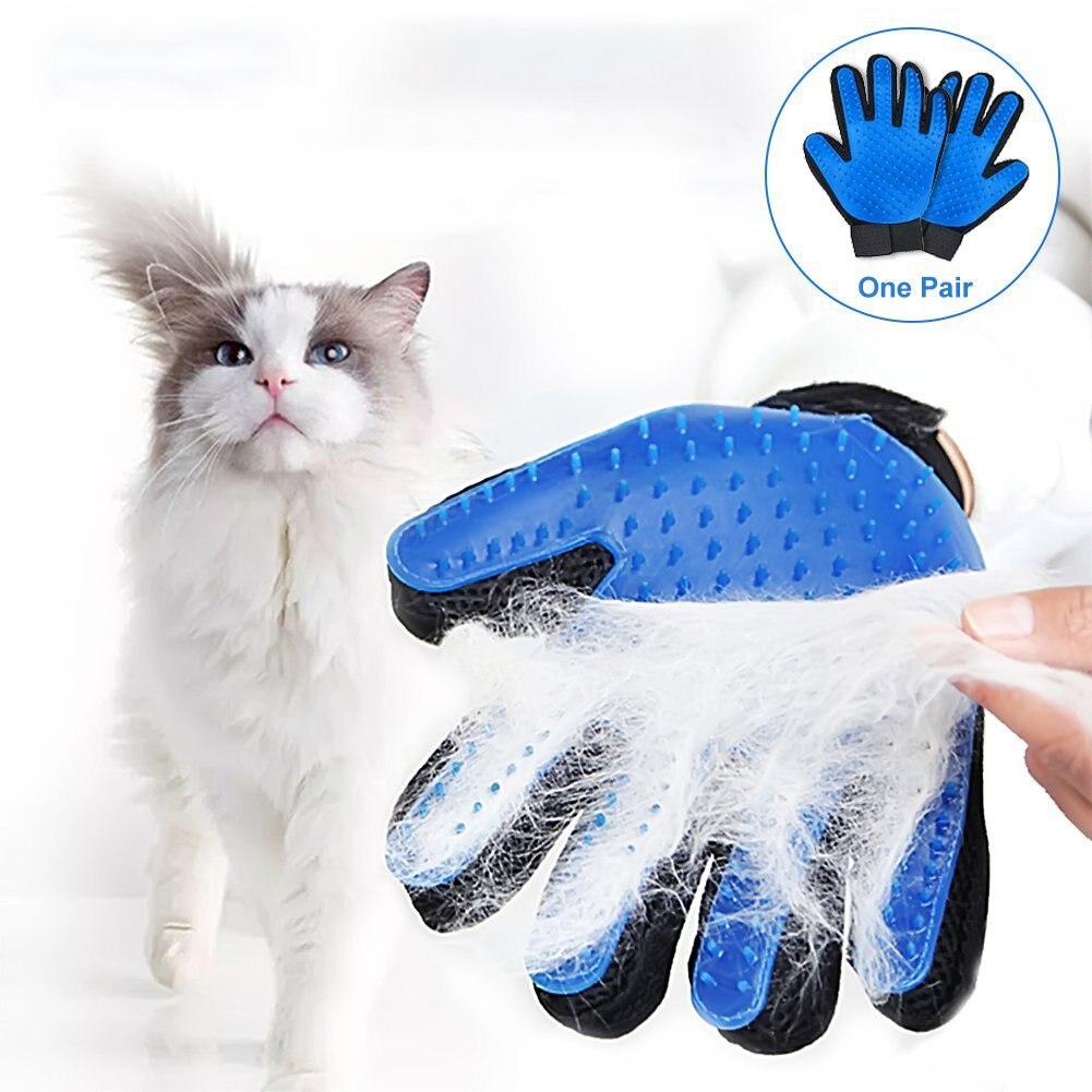 Guante de goma con pincel para mascotas que se derrama de forma suave y eficiente, guante de baño para perros, guante de limpieza para perros, cepillo de baño