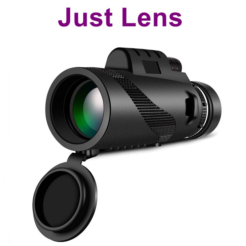 Tongdaytech-telescopio Monocular de 40x60 MM, Lente teleobjetivo con Zoom para cámara de teléfono móvil, con trípode, para Iphone, Samsung, Xiaomi, Lente para Smartphone: Just Lens