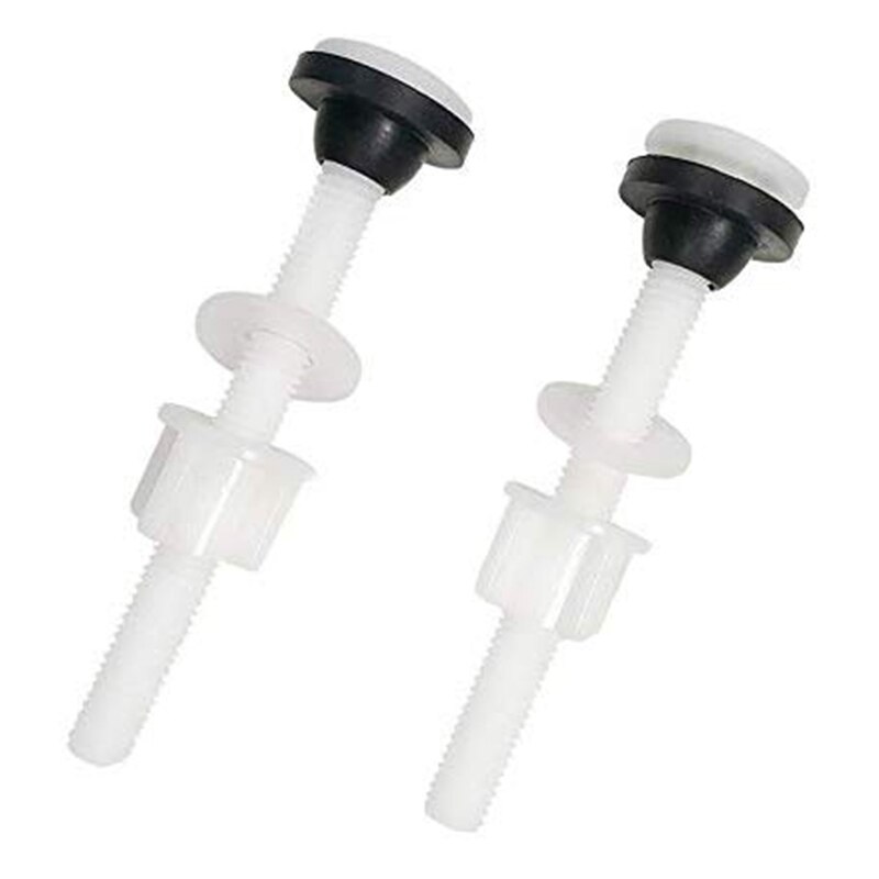 Paquete de 10 pernos de plástico con arandelas adecuadas para sujetar y reparar su tanque o asiento de inodoro fácil de instalar