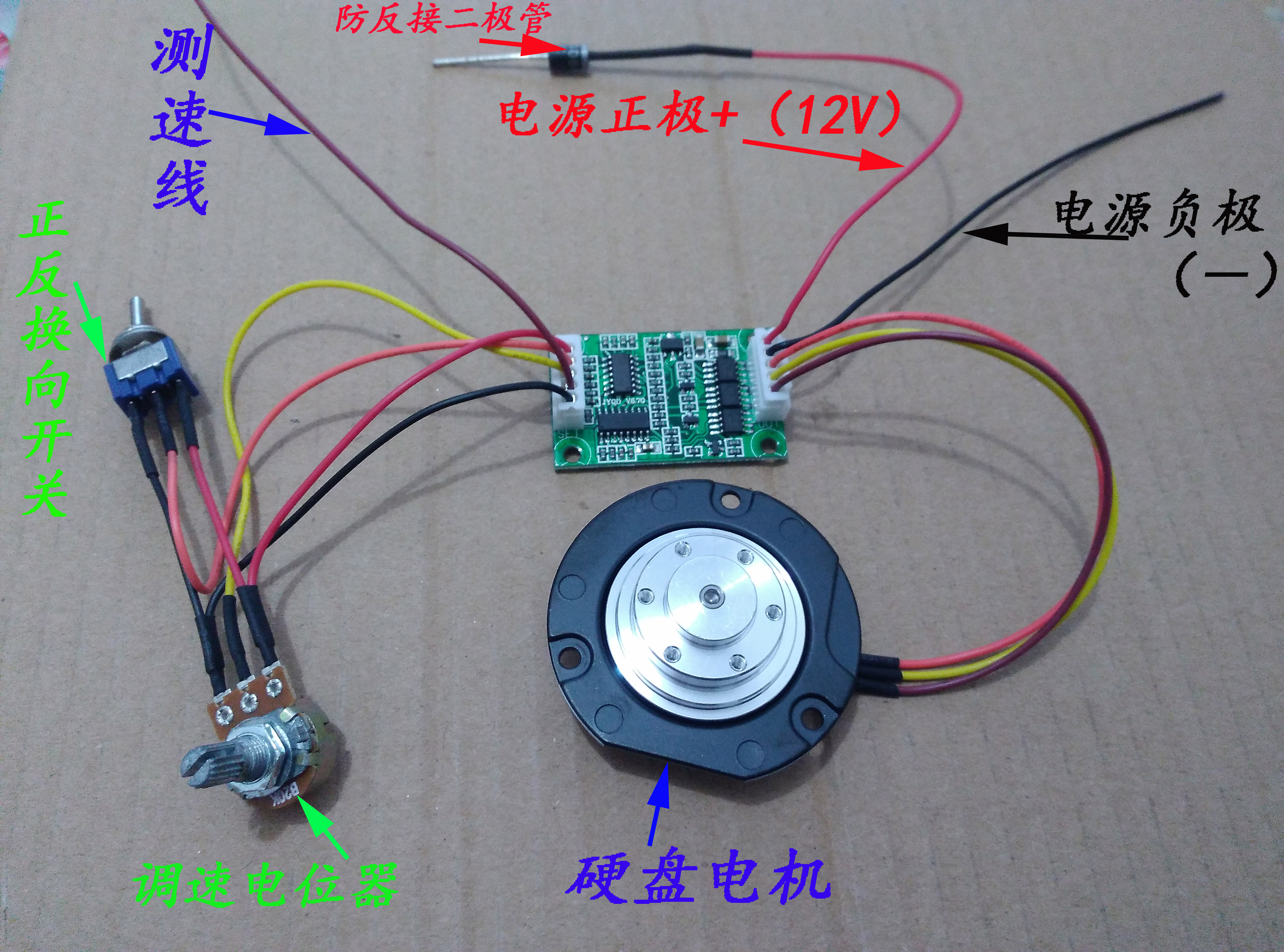 Brushless DC Motor Drive High-speed Hard Disk Motor Motor Controller Stepless Speed Regulation Forward and Reverse