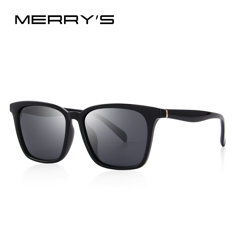 MERRYS Mannen/Vrouwen Klassieke Gepolariseerde Zonnebril Zonnebril 100% Uv-bescherming S8219: C01 Black