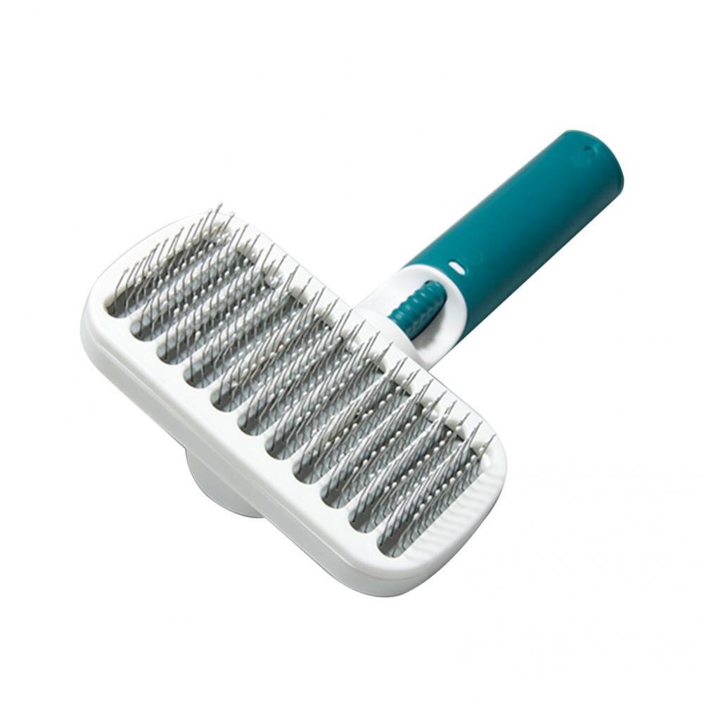 Brosse de Massage en acier inoxydable pour animaux de compagnie, peigne incliné, dents, facile à utiliser, brosse de toilettage pour chat