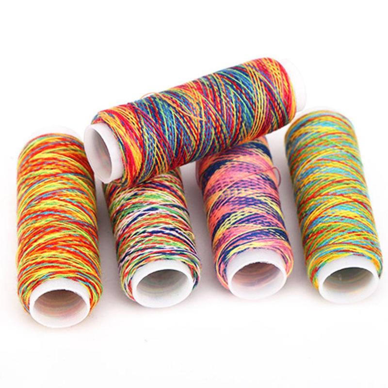 Regenbogen Nähgarn Linie Nähmaschine Linie Regenbogen Hand Farbe NäHenne Stickerei Gewinde Gewinde NäHenne Quilten I2U3