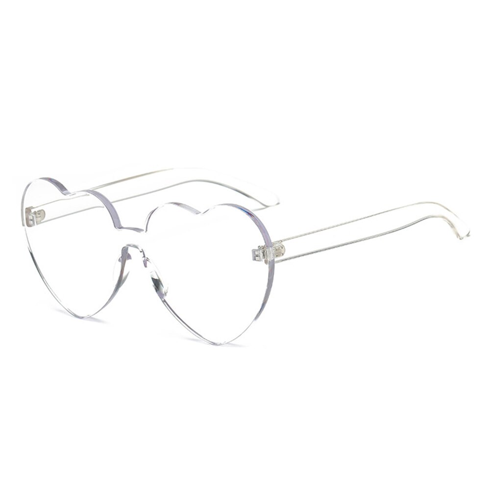 Pink Love Heart Shaped Sunglasses Retro Uv400 Women Glasses Vintage Female Cute Lolita Eyewear Girls Shades: transparent