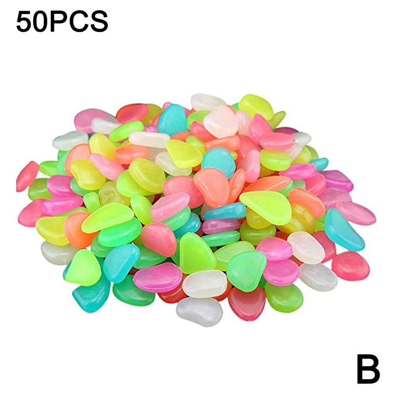 50pcs/100pcs Luminous Stone Walkway Rock Garden Patio Lawn Yard Stone Decoration Garden Craft Aquarium Fishtank Pebbles Decor: 50 pcs