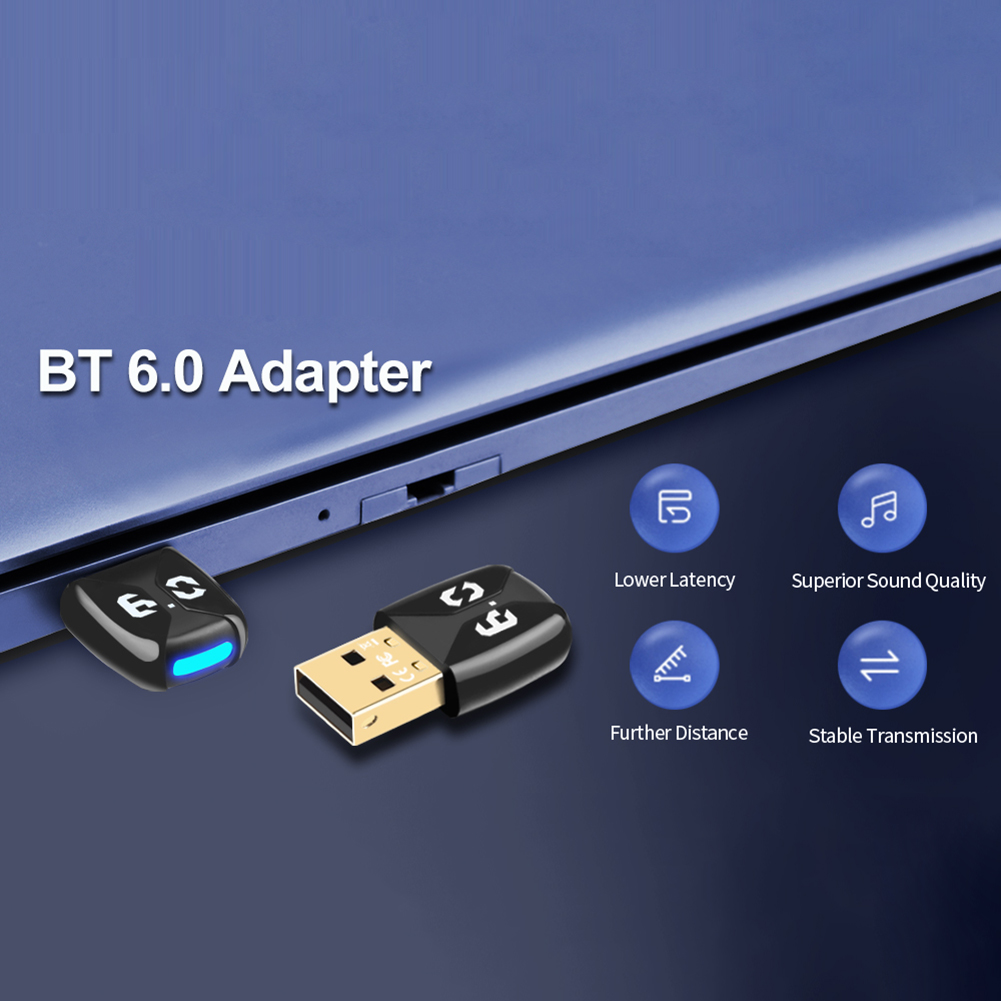 BT 6.0 Adapter USB BT 6.0 Dongle Wireless BT Transmitter Receiver for PC Speaker Wireless Mouse Keyboard