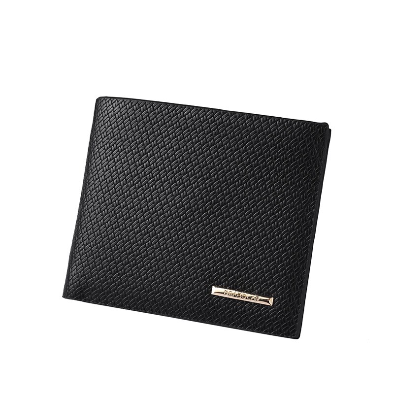 Portefeuille court pour hommes, style, portefeuille de personnalité en relief, double pli horizontal et vertical: JC801-1-BLACK