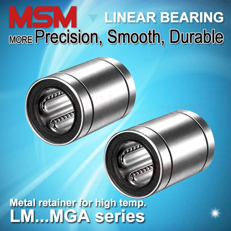 4pcs MSM Metal Retainer Linear Bearings High Temperature LM16/20/25/30MGA Steel Cage Slide Motion Shaft Ball Bushings Guide mm