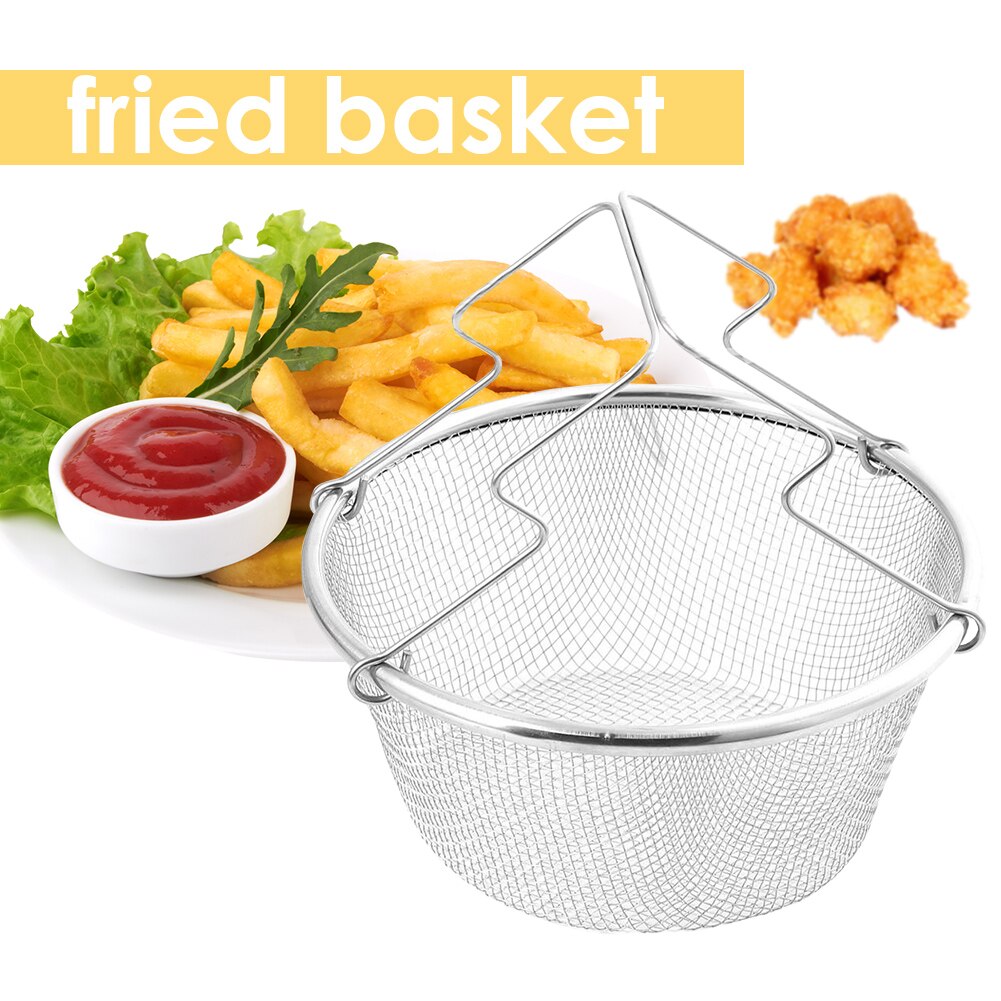 Stainless steel portable frying basket,household stainless steel French fries basket,fried chicken basket,portable cooking tools
