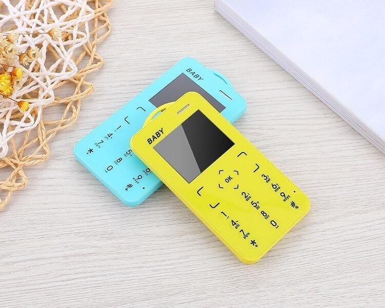 T5 Small Slim Size Cellphone 1.8" Ultra Thin Card Pocket Student MP3 Low Radiation Push Button Mini Mobile Phone