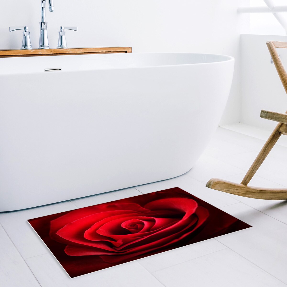 Rose rouge fleur amour amour Romance Texture bon coeur fleur coeur rouge beau paillasson extérieur intérieur salle de bain tapis