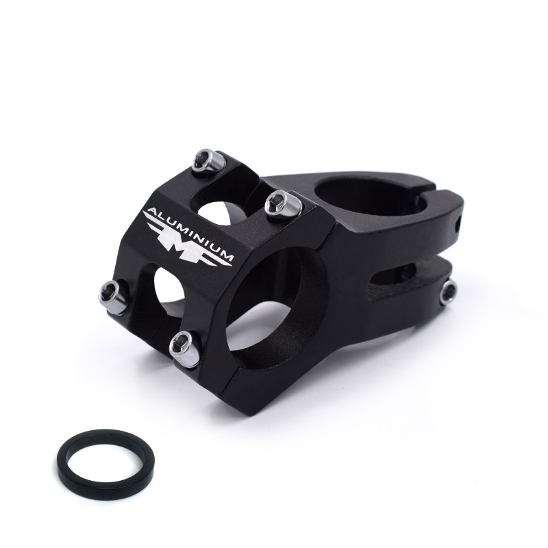 Vástago de manillar de bicicleta Enduro de alta resistencia ligero 31,8mm * 45mm CNC vástago mecanizado para bicicleta de montaña XC AM MTB: Black