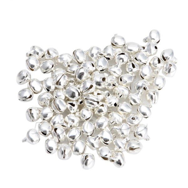 100 Stks/partij 6Mm Kleine Bell Craft Sieraden Bruiloft Charms Bead Goud Gemengde Kleur -: Goud