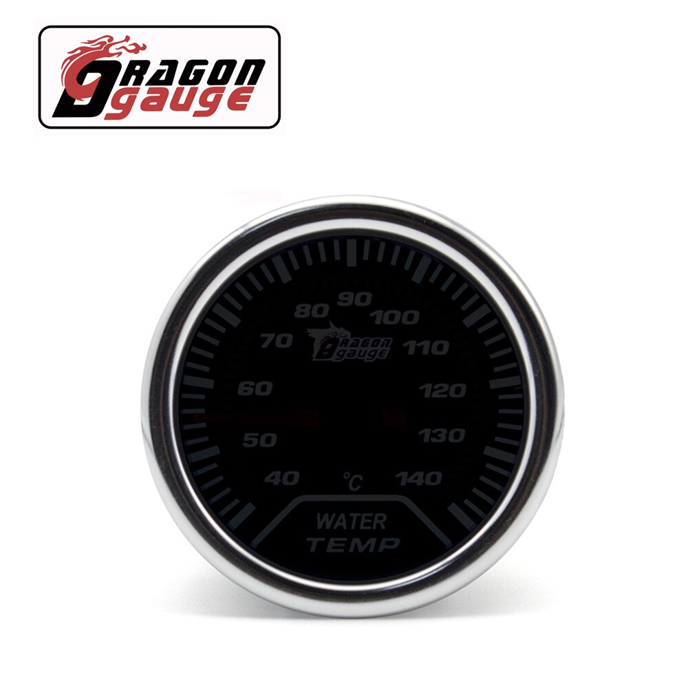 「DRAGON」 2&quot; 52mm Water Temperature Gauge With Water Temperature Sensor 40~140℃ Car Modified Gauge Fit for 12V Car