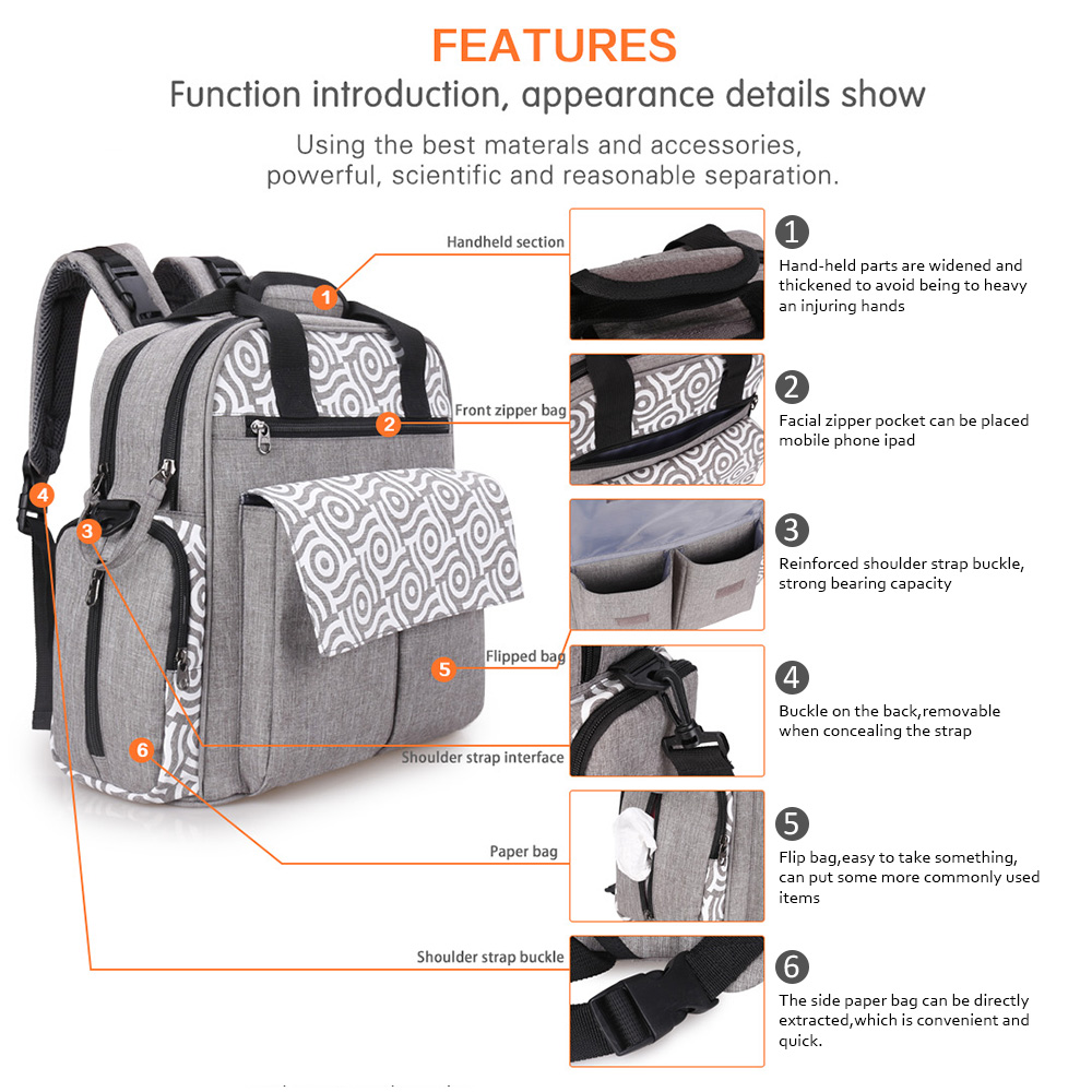 ABOUTBABY Diaper Bags Bolso Maternal Stroller Bag Nappy Backpack Mommy Bag