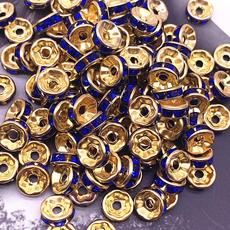 Nowy 50 sztuk 8mm czeskie Crystai Rhinestone szklane okrągłe koraliki dystansowe luzem koraliki do tworzenia biżuterii DIY bransoletka naszyjnik: 11