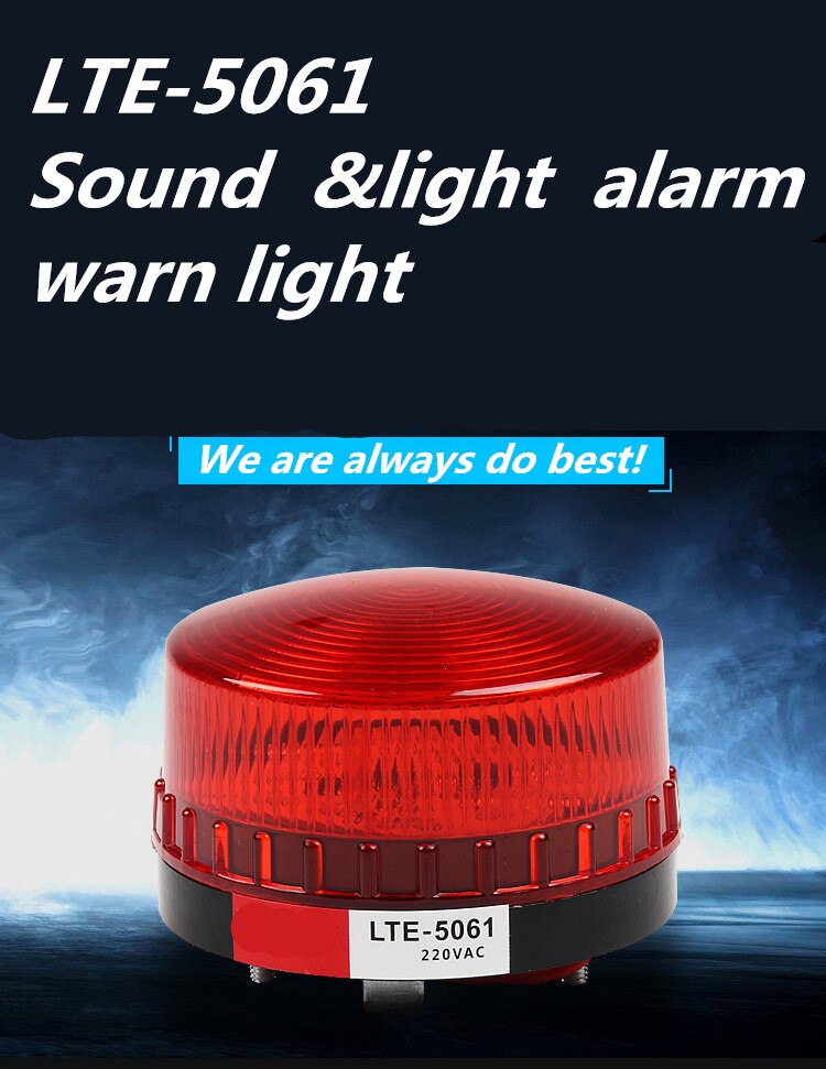 4 farger lte -5061 signal varsellys vanntett 220v indikatorlys led lampe lite blinkende lys trygghetsalarm