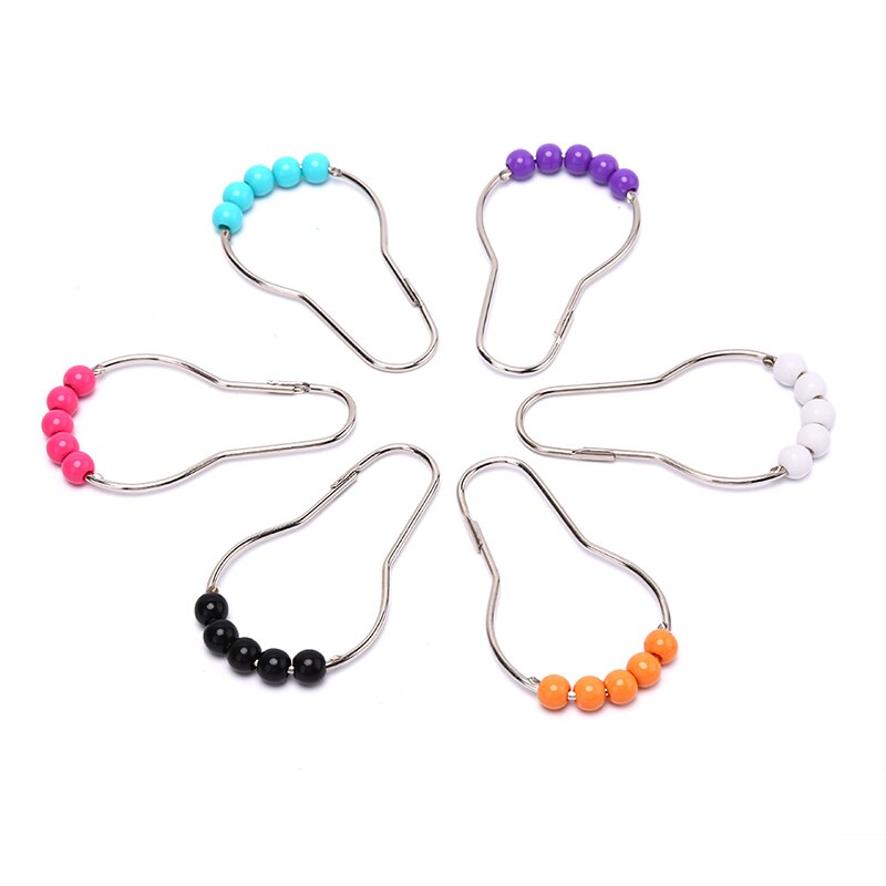 12x anillos de Metal de cortina ganchos colgantes cortinas varillas poste gasa anillos de servicio pesado