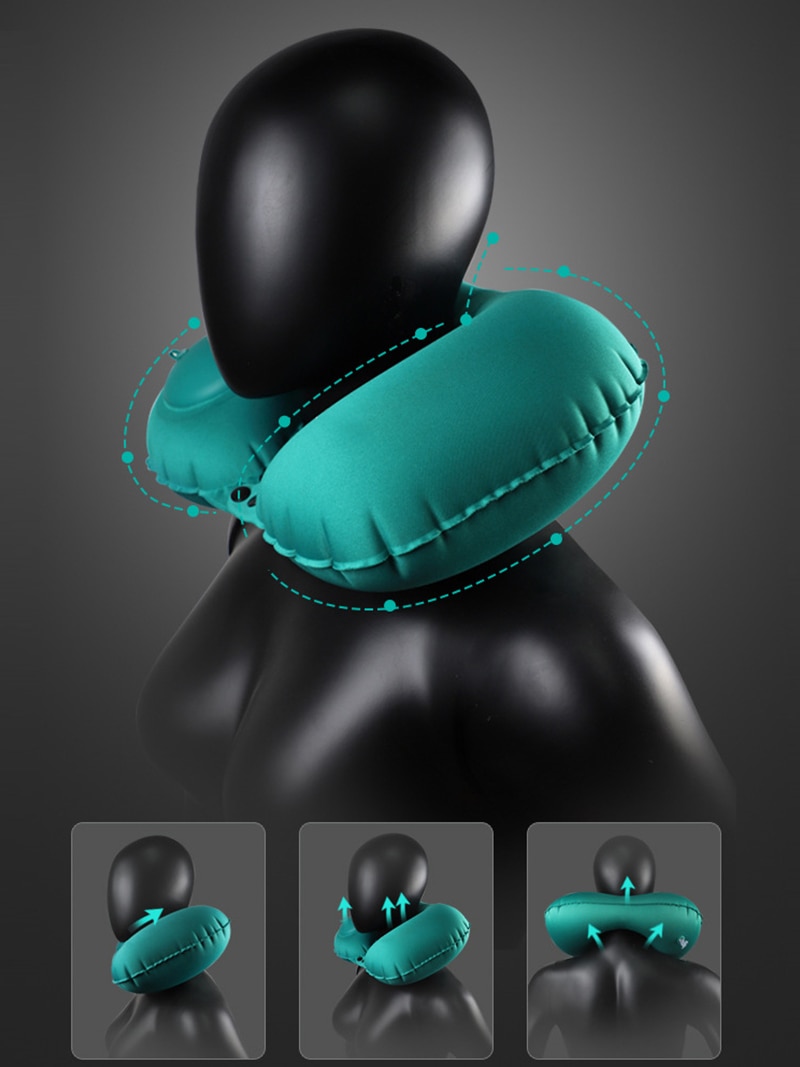 1PC Inflatable Neck Pillow Portable U Shape Air Pi... – Grandado