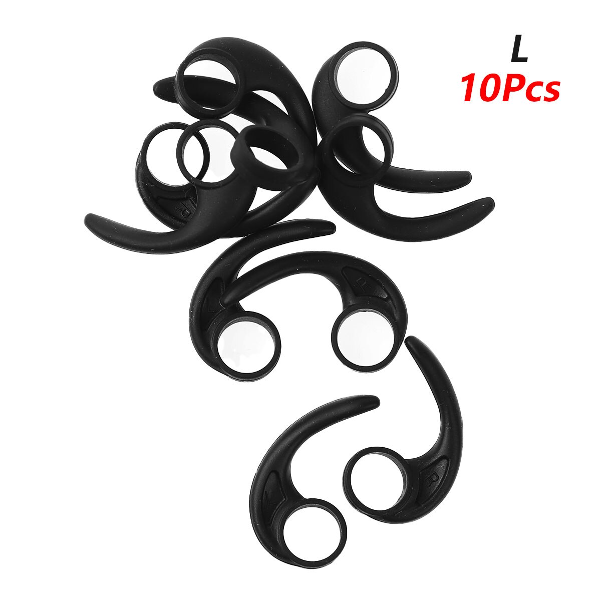 5 Pairs Oordopjes Haken Zachte Siliconen Oortelefoon Vinnen Vleugels Adapters Verwijderbare Oor Budlocks Anti Slip Bluetooth Headset Grips Oordopjes: Black Large