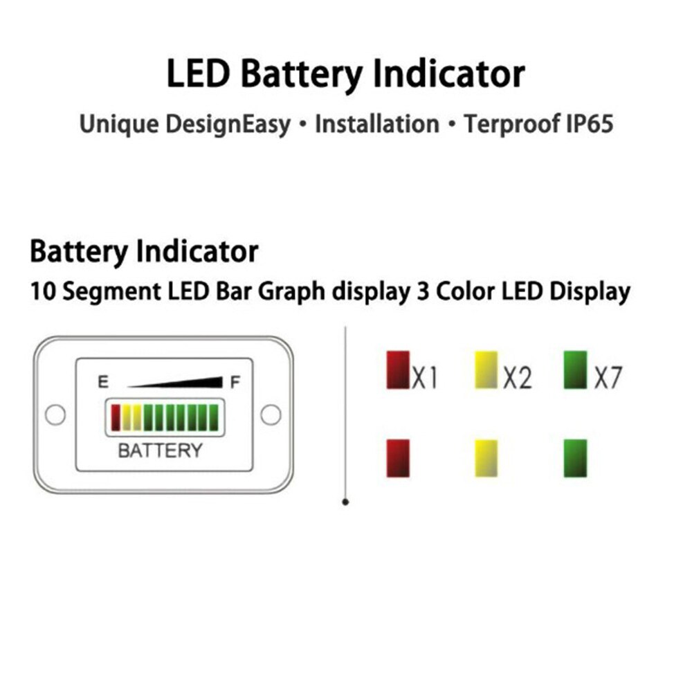 Luz indicadora del coche, medidor de barco, indicador de batería, indicador de calibre, accesorio de carga