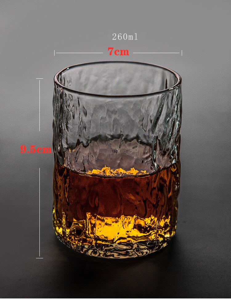 Hoge Borosilicate Verdikte Glas Hamer-Gedessineerde Koude Fles Water Kan Worden Verwarmd Door Open Vuur Glas Kruik Sapkan: 260ml