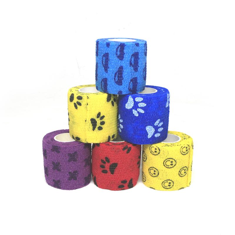 5CM X 4.5M Camouflage élastoplast dessin animé mignon Non-tissé auto-adhésif imperméable multi-fonctionnel élastique bande sport sécurité