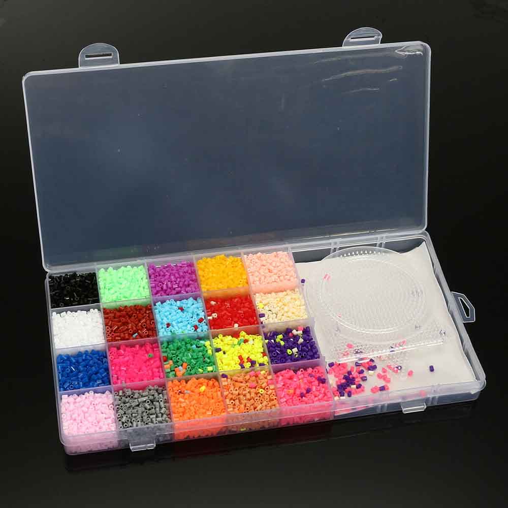 13000pcs Fuse Perler Hama Beads Refill Pack 24 Colors Case Kids Crafts