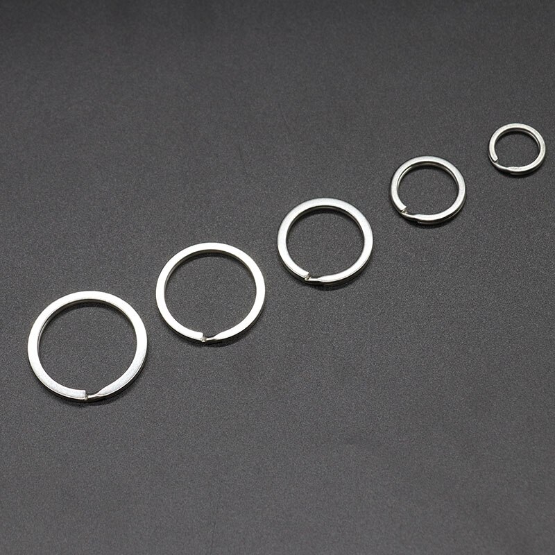 1Pack/lot 100% Stainless Steel Key Rings with Spring Buckle 15 20 25 28 30mm Size Split Ring Key Rings For Bag Key Chains