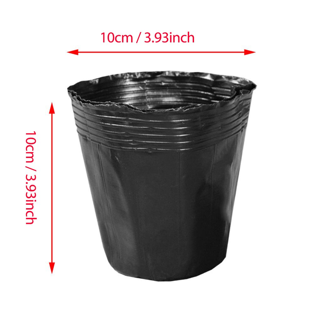 Maceta de plástico para maceta de vivero, bolsa de siembra para planta para jardín doméstico, maceta para vivero de flores, 100 Uds.: 10x10cm