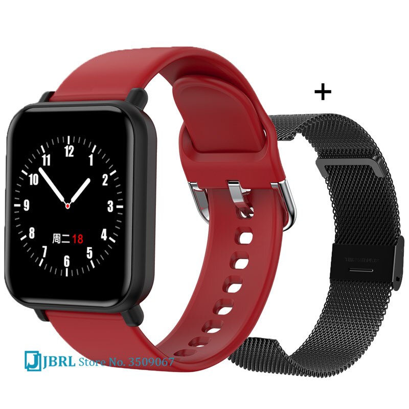 Children Full Touch Smart Wristband Girls Boys Smart Watch Swimming Kids Smartband Teen Fitness Bracelet Bluetooth Android IOS: red add strap 3