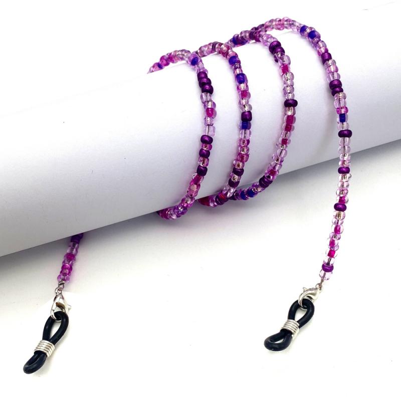 Personnalité couleur bonbon 2 en 1 masque suspendus corde lunettes chaîne Anti-perte anti-dérapant oreille suspendus corde deux crochets: A03 1PC Purple