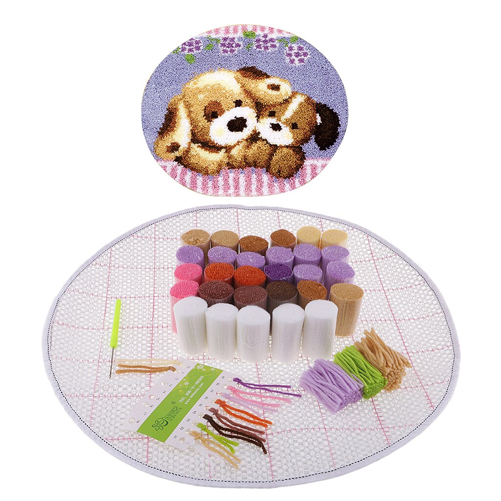 DIY zestaw robić haftu puchowego dla początkujących, przędza robić szydełkowania zestawy, robótki niedokończone szydełkowanie dywan przędza poduszka rękojeść zestaw dywanów