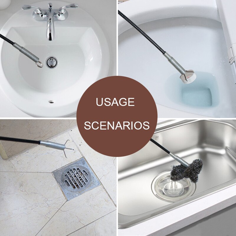 Bendable Pipe Cleaner Sink Cleaning Hook White/Bla... – Vicedeal
