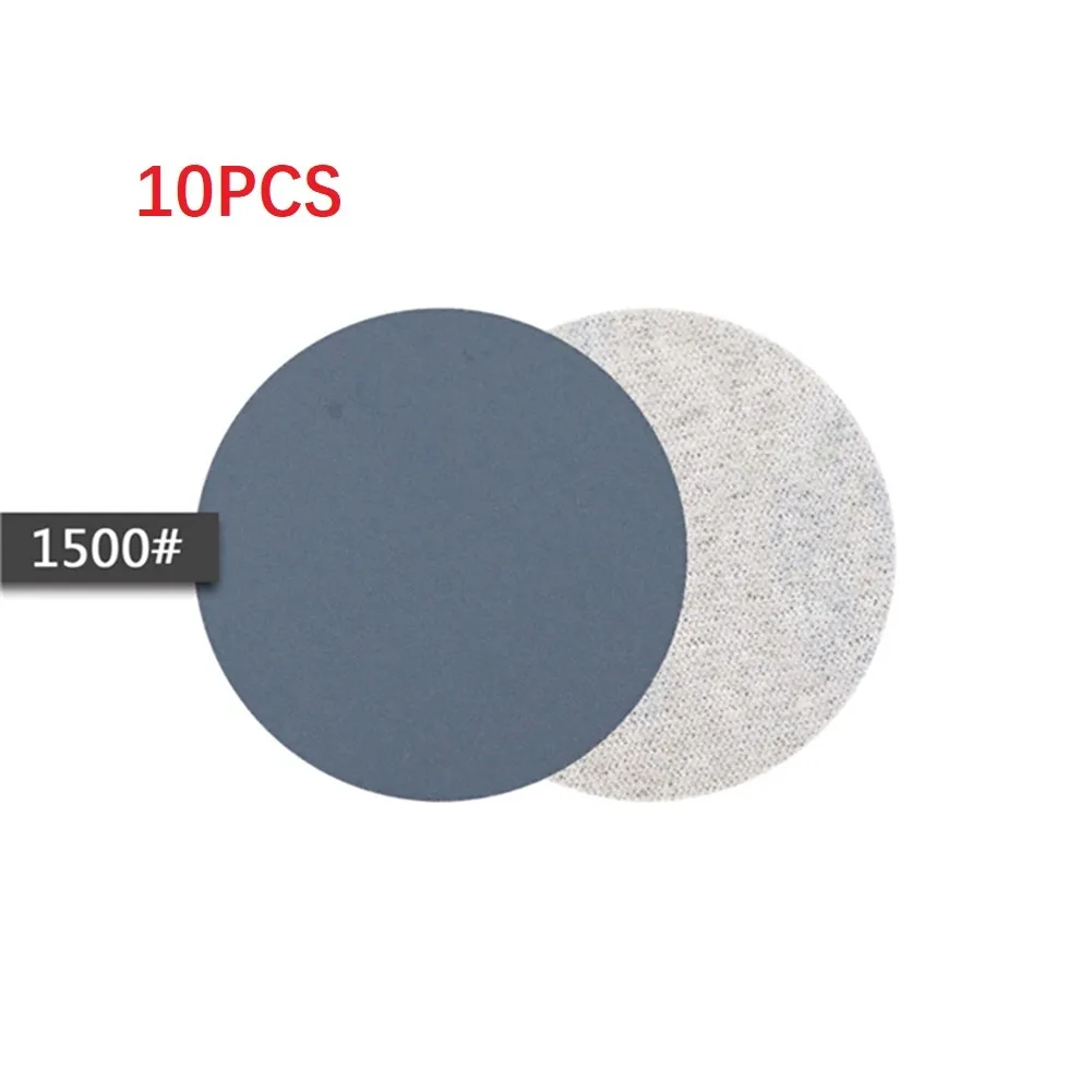 Papel de lija de agua/seca, disco de lijado de gancho y bucle de 3 pulgadas y 75mm, herramientas abrasivas de papel de arena de grano 240-10000, 10 Uds.: Azul