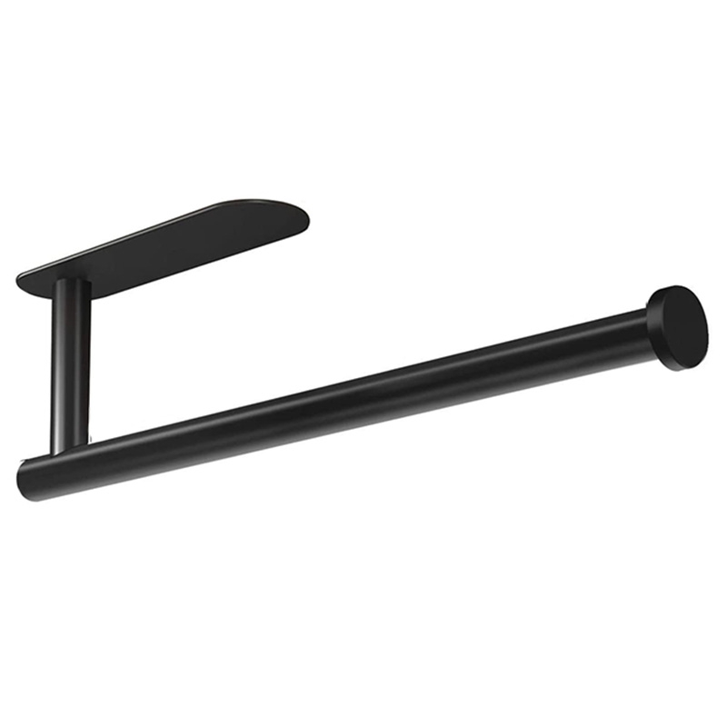 Paper Towel Holder Under Cabinet Wall Mount for Kitchen Paper Towel Adhesive Black Paper Towel Roll Holder Stick to Wall: Default Title