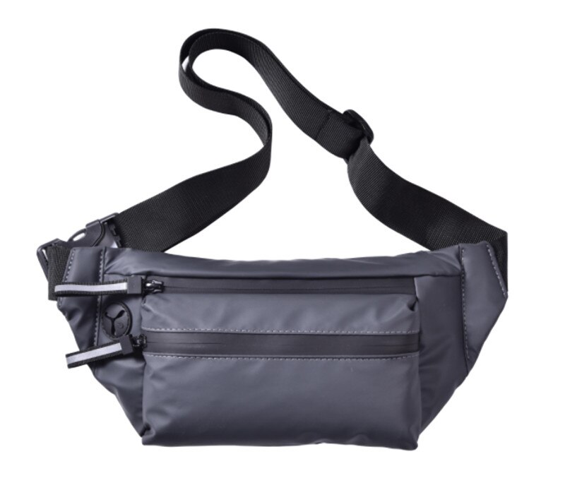 Vandtæt mand talje taske bryst pack udendørs sport crossbody taske afslappet rejse unisex bælte taske: C stil grå