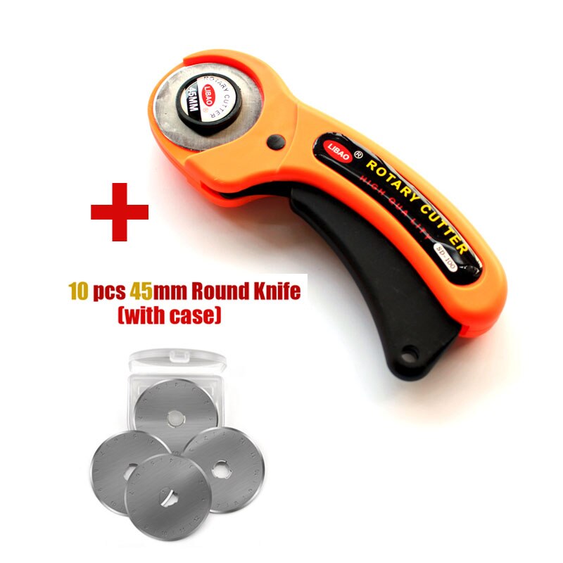 Cortador rotativo de 28mm, 45mm, hoja de corte Circular, rueda de rodillo de retazos, cuchillo redondo, tela de cuero, cortador artesanal, accesorios de costura DIY: naranja