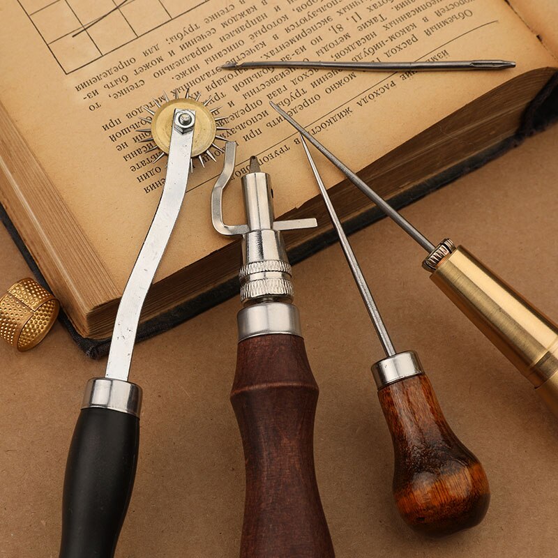 KAOBUY-Kit de herramientas profesionales para artesanía de cuero, accesorios para costura a mano, punzón, tallado, trabajo, sillín, herramienta de bricolaje