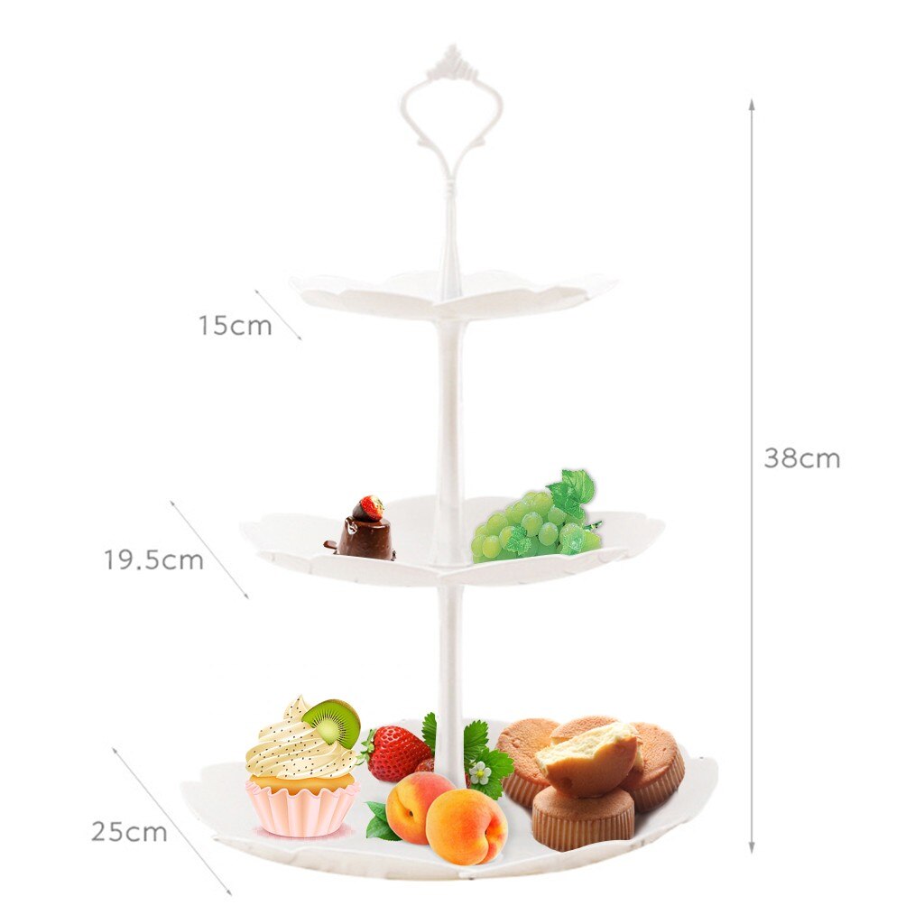 3 Tier Taart Plaat Stand Afternoon Tea Bruiloft Platen Deel Dessertbord Fruit Opbergrek Tablewaretool Houder