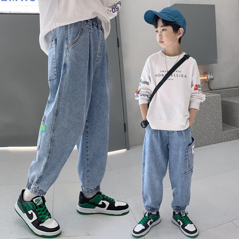 Kids Jongens Jeans Klassieke Cowboy Broek Kinderen Denim Kleding Bodems Tieners Jongen Casual Broek Lente 4 5 6 7 8 9 10 11 12 14 Y