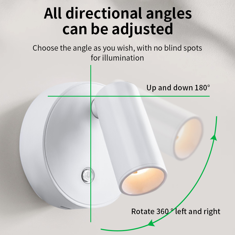 LED-licht Magnetische oplaadbare wandlamp Spotlight Draadloos Geen punch leeslamp met aanraakschakelaar Dimbare bedlamp