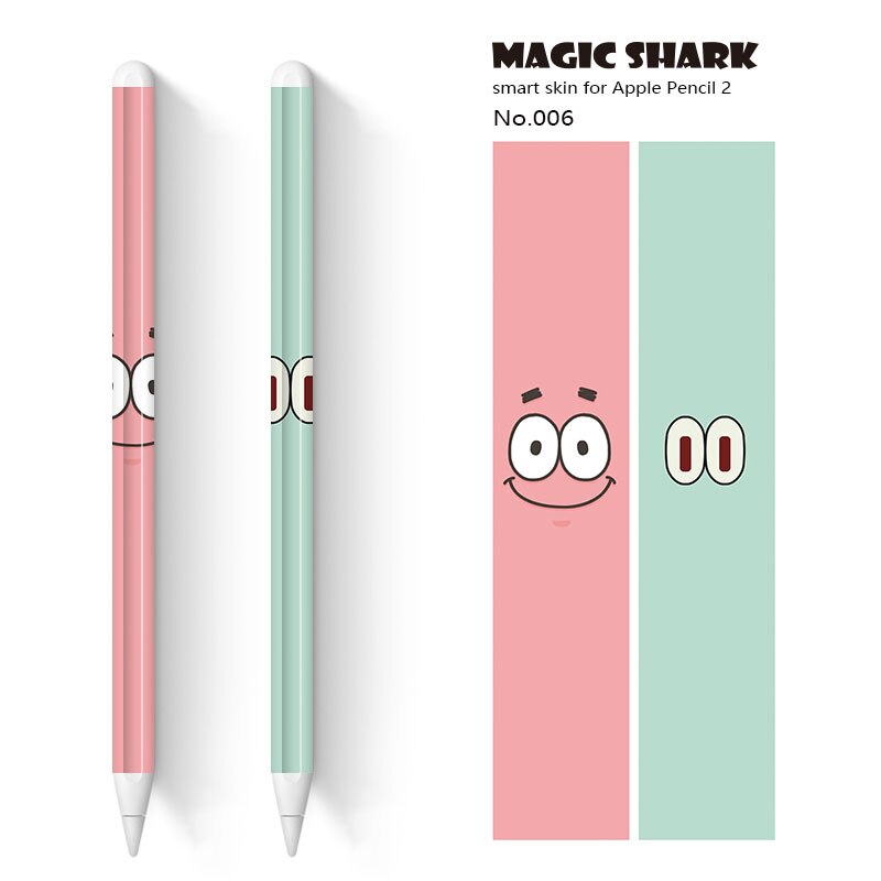 Magic Shark 2pcs/lot for Apple Pencil 2 Stickers Scratchproof Cute Cartoon Ultra Thin Stickers Touch Stylus Pen Sticker Paper