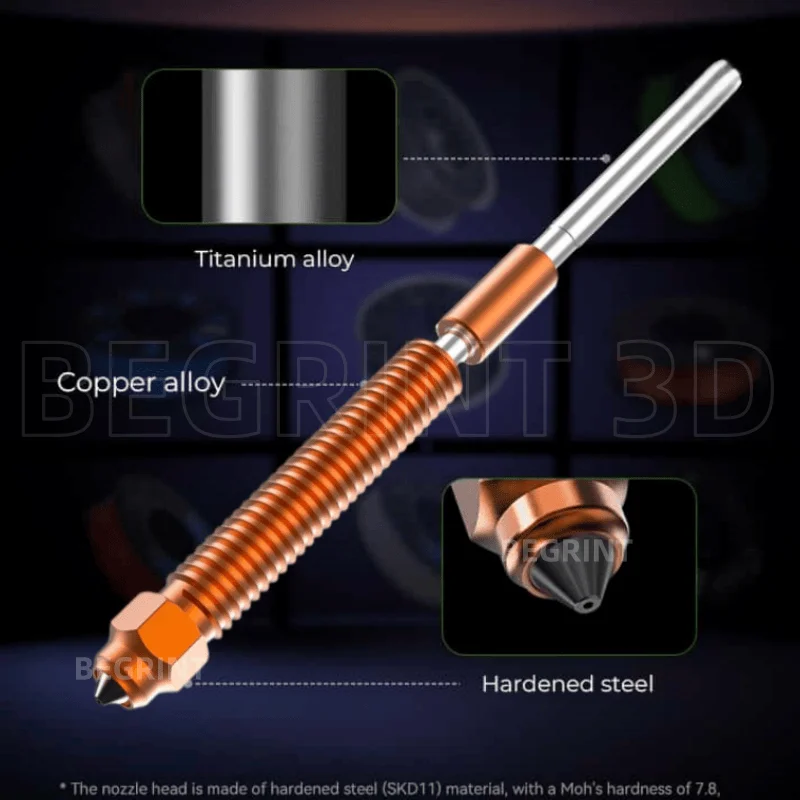 For Creality Hi Combo 3D Printer 0.2/0.4/0.6/0.8mm Quick-Swap Nozzles Kit Titanium Alloy Heat Break High Flow Nozzle For K2 Plus