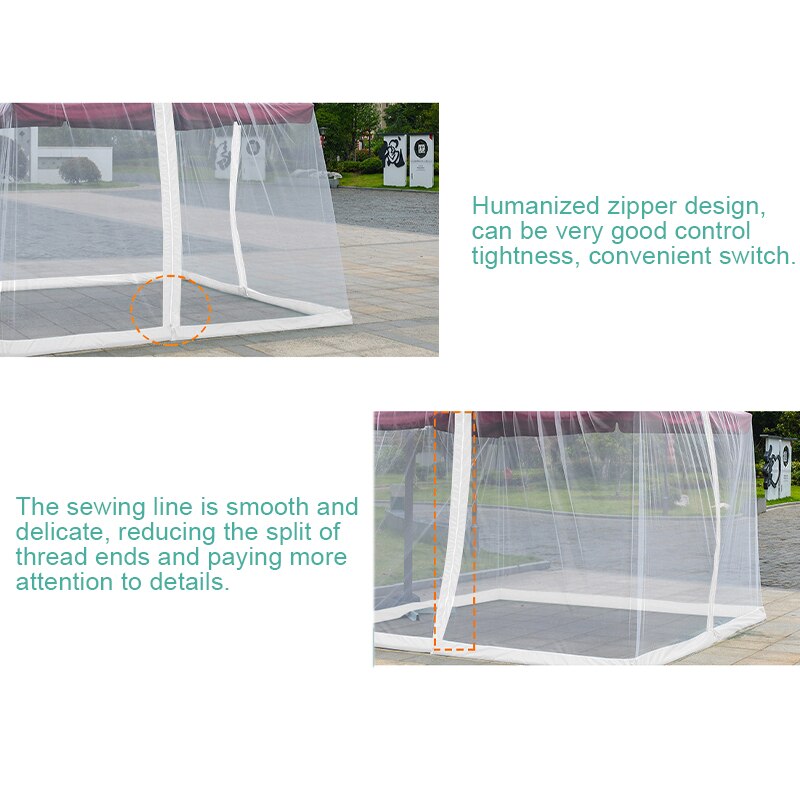 300 x 300 x 230cm udendørs myggenet paraply hjemmeseng romersk paraply mesh net myg insektnet dobbelt dør paraply telt