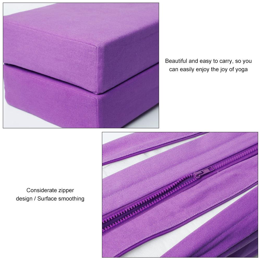 Folding Yoga Bolster for Yin Yoga Rectangular Kapok Filling Washable Cover Organic Cotton Cushion for Restorative Yoga Tube Pill