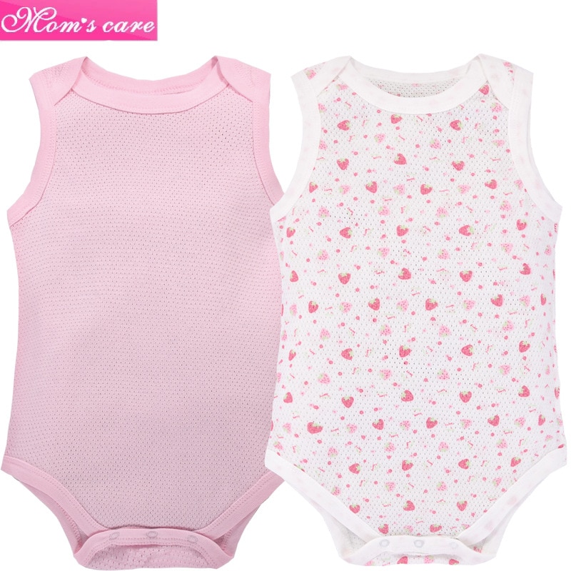 Y473 sommar coola babykläder kroppskläder sommar ultratunn bomullsnät babykläder babydjur tryck 2 st/set
