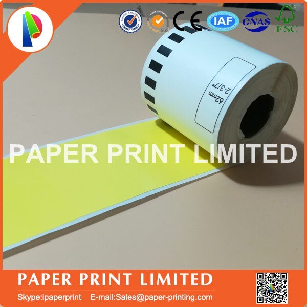 1 rotolo Compatibile DK-22606 Giallo Pellicola Etichetta 62 millimetri * 15.24M Continua Compatibile Per Stampante Brother